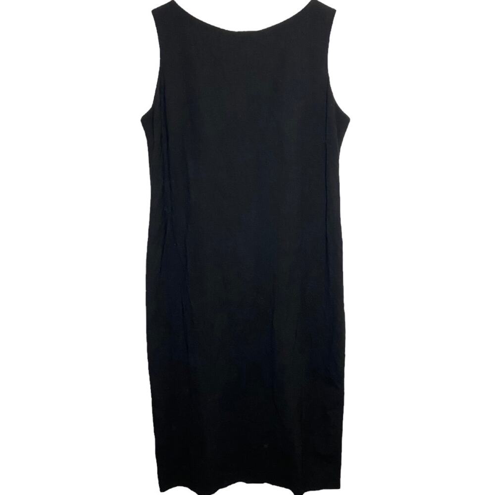 Vintage Lauren Ralph Lauren Wool Shift Dress Sleeveless Round Back Zip Black 12